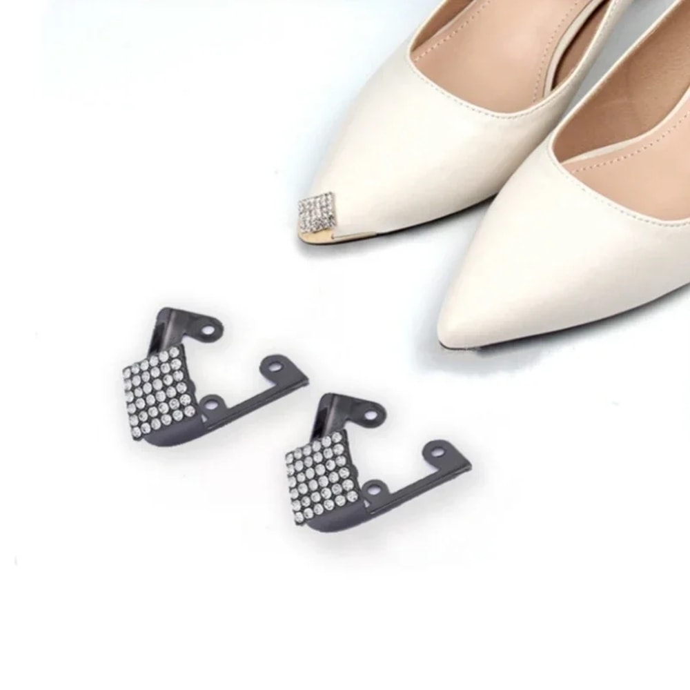 Women High Heel Metal Toe Cap Protector, Wear and Tear Concealer, Anti-Kicking Leather Shoes, Point Protector Accessory