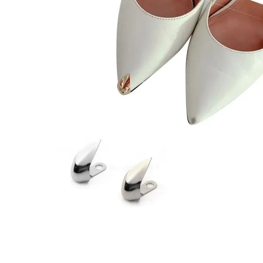 Women High Heel Metal Toe Cap Protector, Wear and Tear Concealer, Anti-Kicking Leather Shoes, Point Protector Accessory