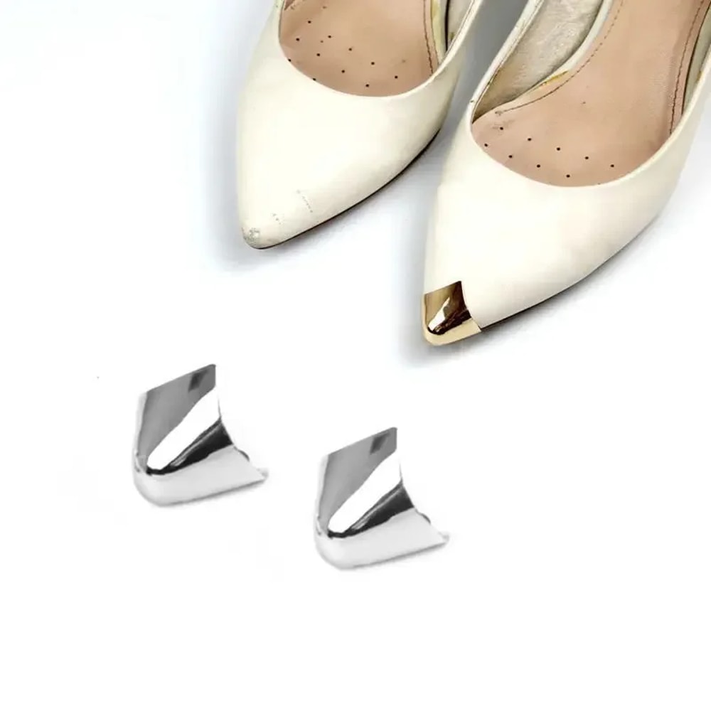 Women High Heel Metal Toe Cap Protector, Wear and Tear Concealer, Anti-Kicking Leather Shoes, Point Protector Accessory