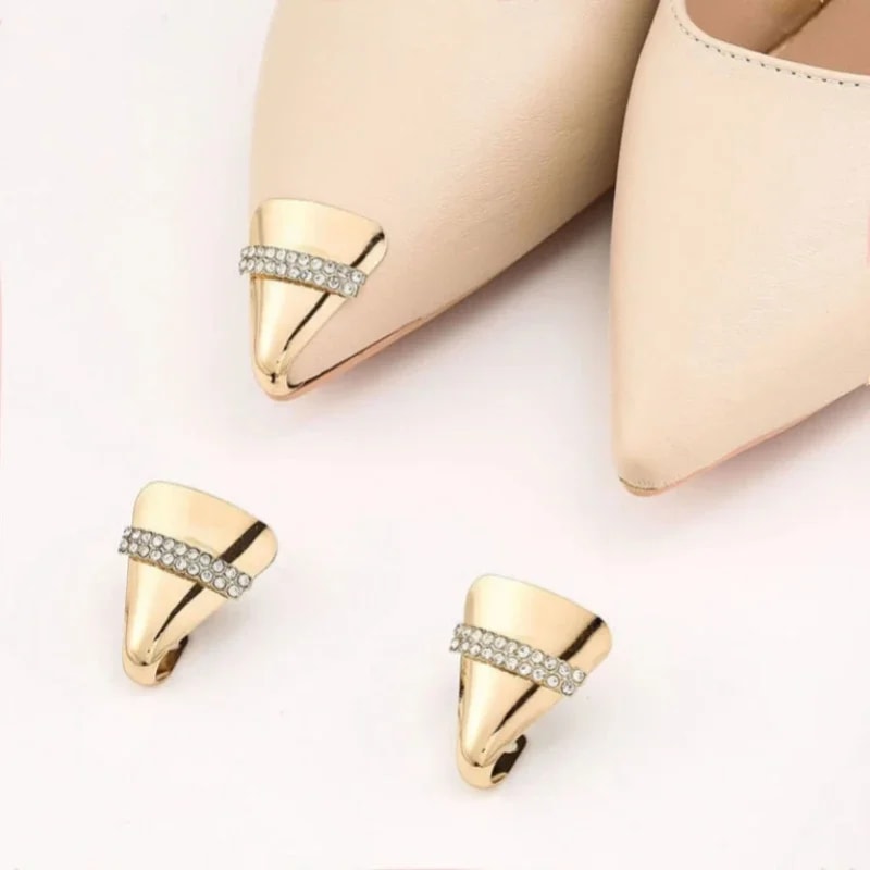Women High Heel Metal Toe Cap Protector, Wear and Tear Concealer, Anti-Kicking Leather Shoes, Point Protector Accessory