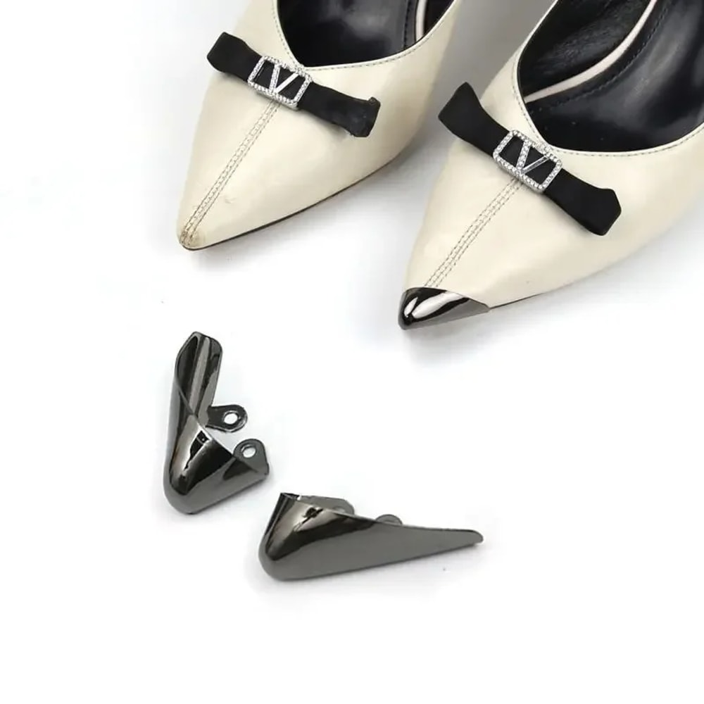 Women High Heel Metal Toe Cap Protector, Wear and Tear Concealer, Anti-Kicking Leather Shoes, Point Protector Accessory
