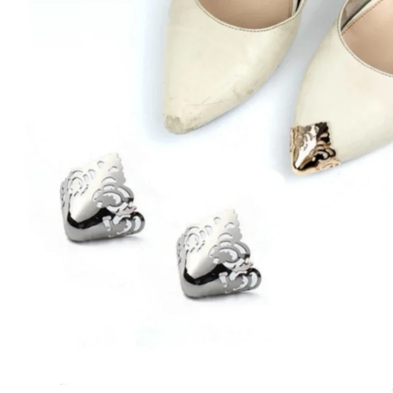 Women High Heel Metal Toe Cap Protector, Wear and Tear Concealer, Anti-Kicking Leather Shoes, Point Protector Accessory