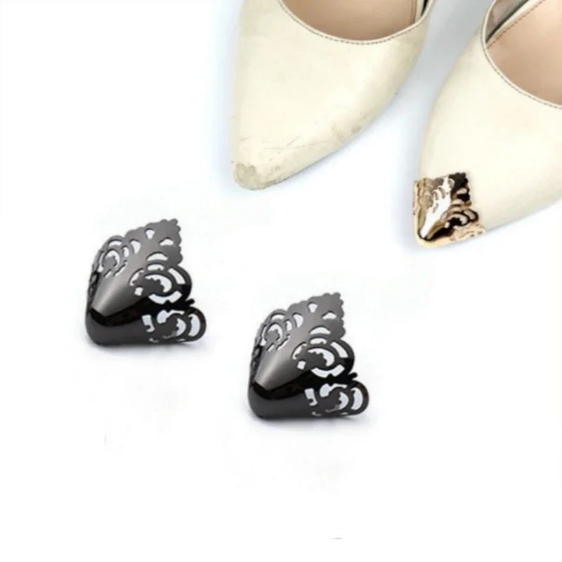 Women High Heel Metal Toe Cap Protector, Wear and Tear Concealer, Anti-Kicking Leather Shoes, Point Protector Accessory