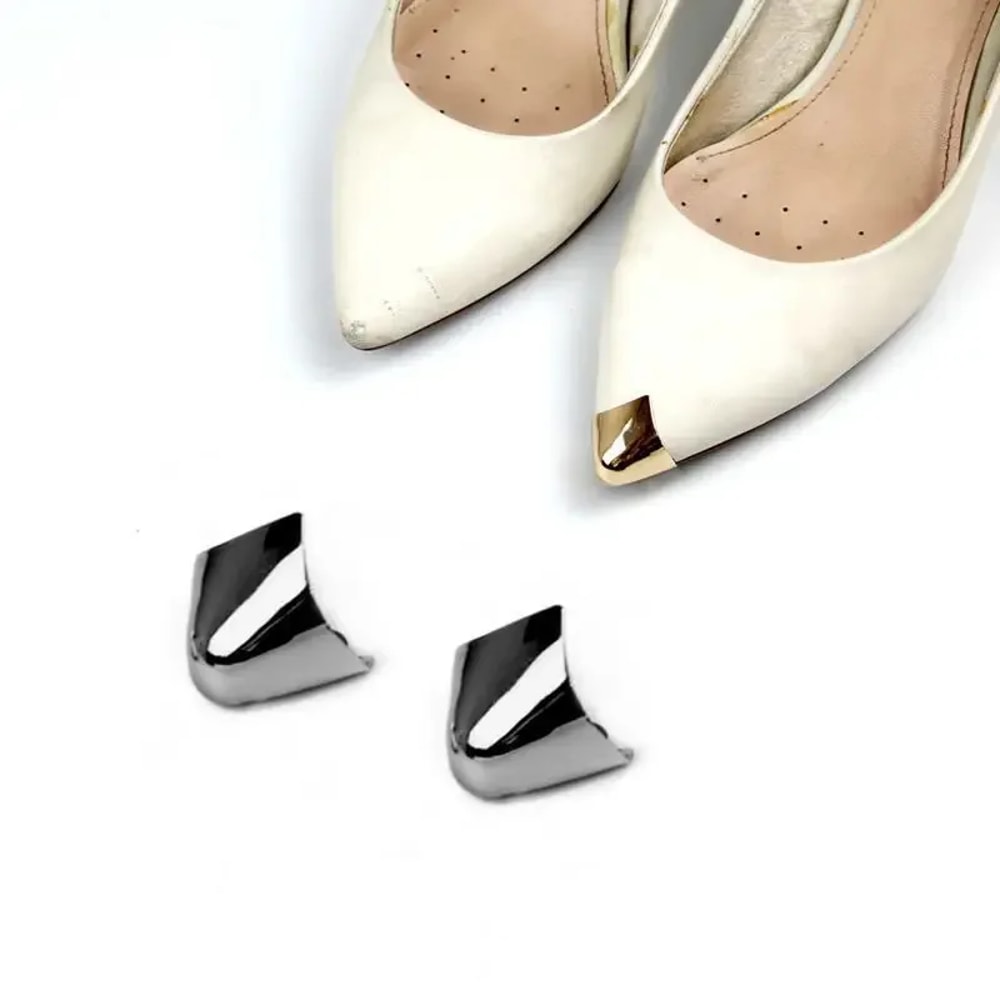 Women High Heel Metal Toe Cap Protector, Wear and Tear Concealer, Anti-Kicking Leather Shoes, Point Protector Accessory