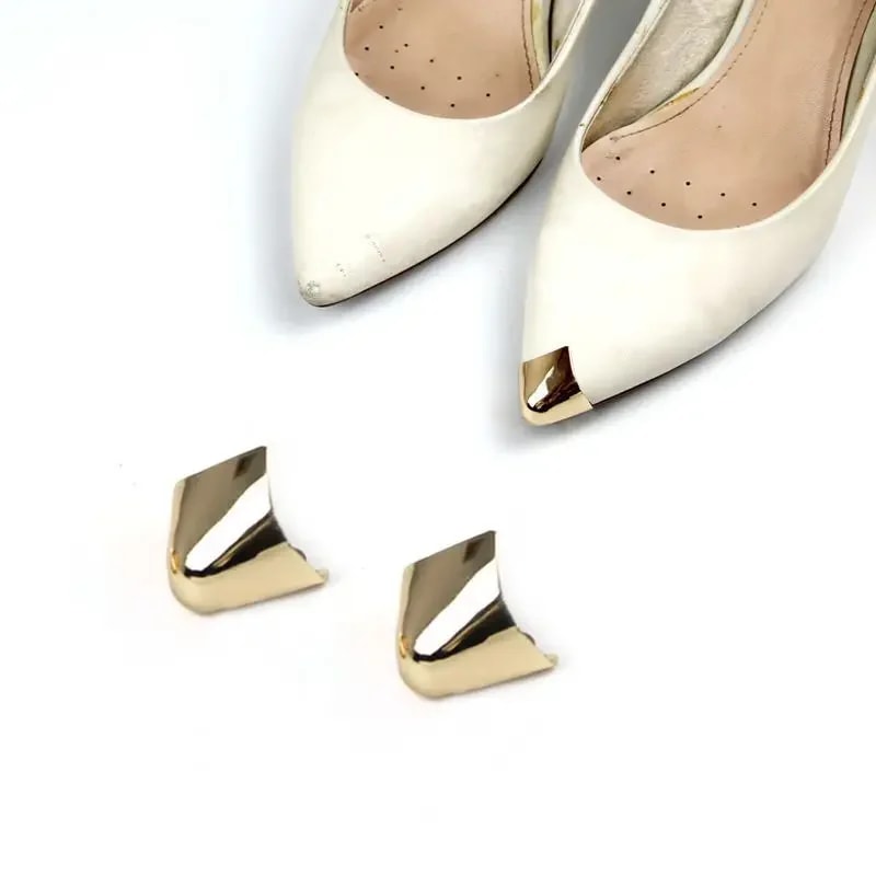 Women High Heel Metal Toe Cap Protector, Wear and Tear Concealer, Anti-Kicking Leather Shoes, Point Protector Accessory