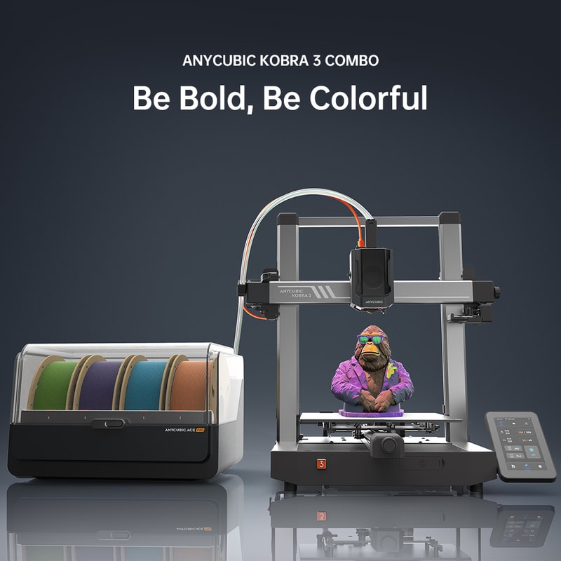 Kobra Combo Version, Multi-Color FDM Printer, Max Printing Speed, Build Size