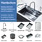 Stainless Steel Waterfall Kitchen Sink Large Single Slot Integrated Digital Display Faucet Soap Dis 5
