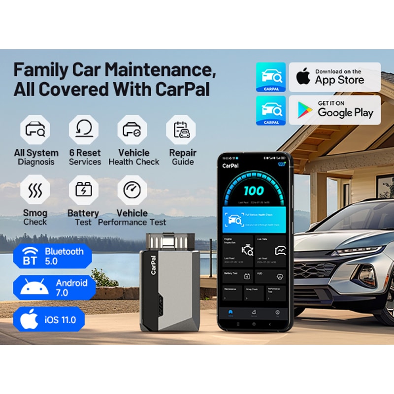 Carpal OBD Scanner For Car All System Diagnostic Tool Vehicle Health Check Smog Check Battery Test 0
