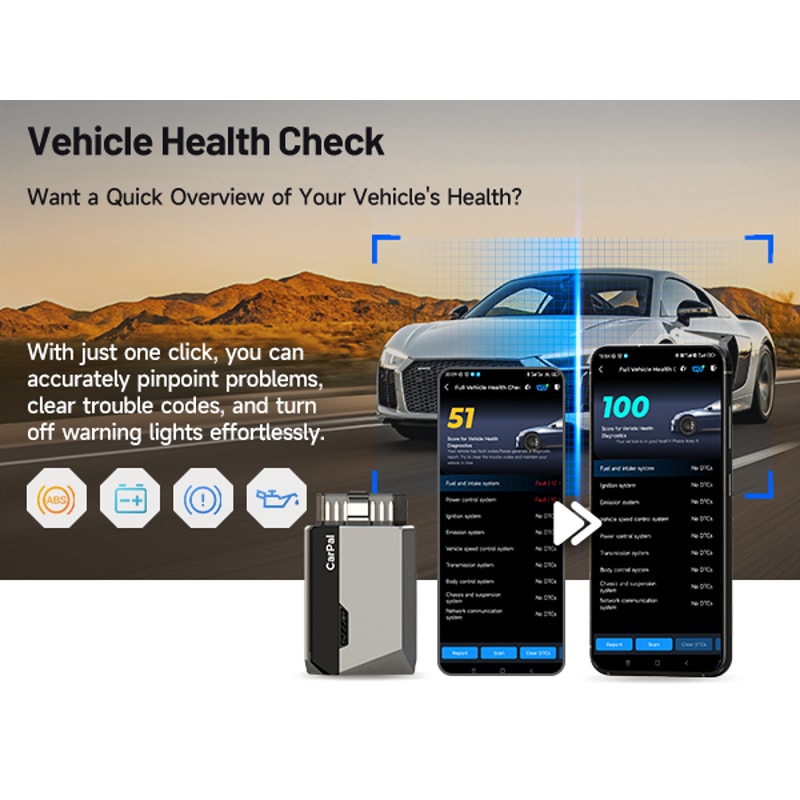 Carpal OBD Scanner For Car All System Diagnostic Tool Vehicle Health Check Smog Check Battery Test 1