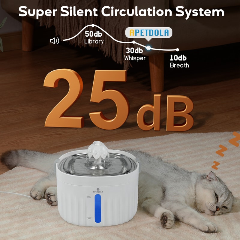 Cat Water Fountain Automatic Pet Water Dispenser Stainless Steel Tray Level Filtering System For Ca 2