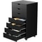 Drawer Chest Dressers, Wooden Storage Cabinet, Rolling Nightstand with Wheels, Mobile Office Organizer for Living Room