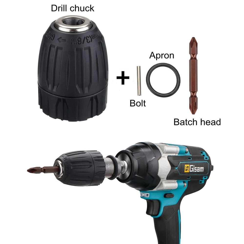 Set Electric Impact Wrench Hexs Socket Adapter Kit Drill Chuck Drive Adapter For Electric Drill Wre