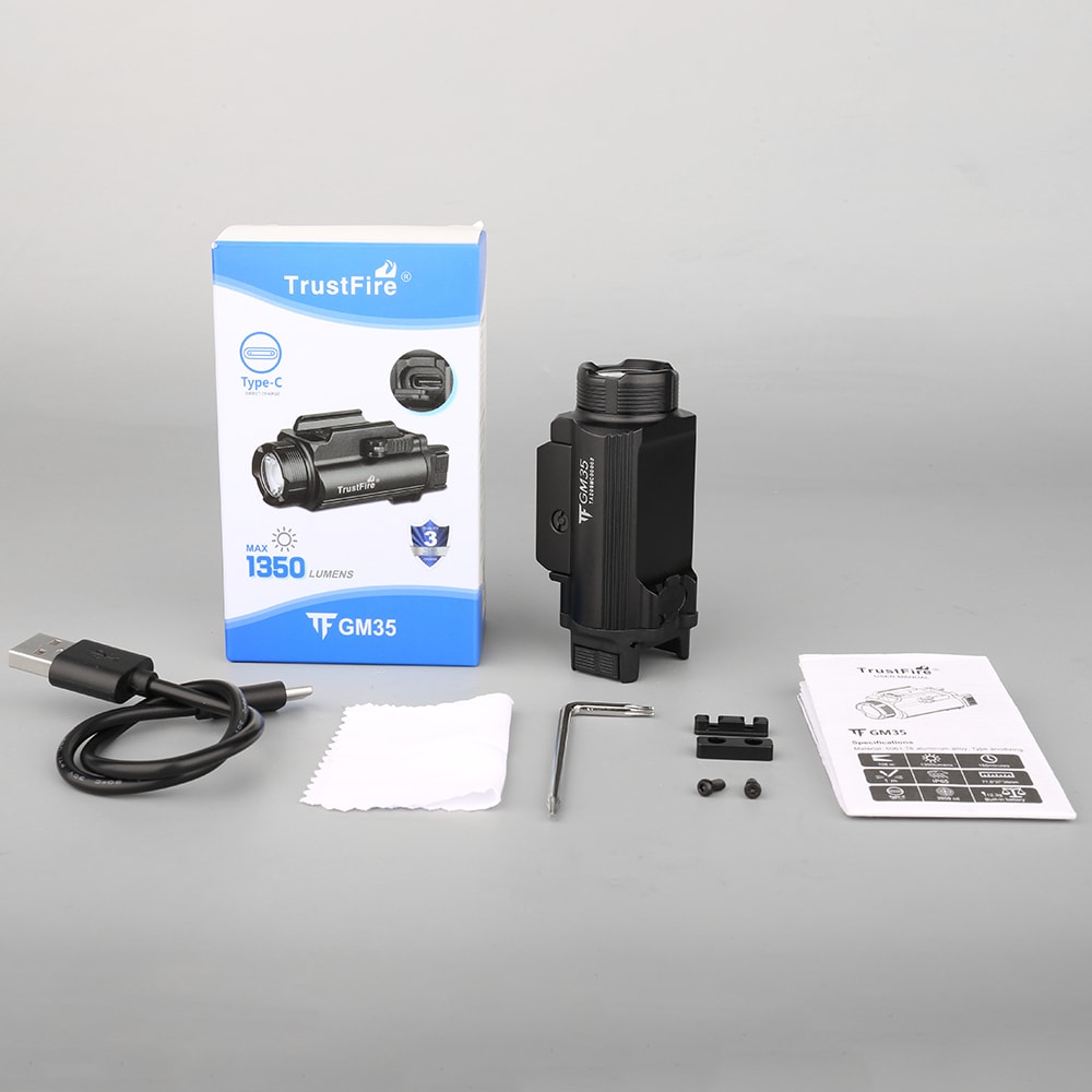 Trustfire Tactical LED Flashlights Mini Pistol Lights Lumens USB Rechargeable Quick Release Handgun 0