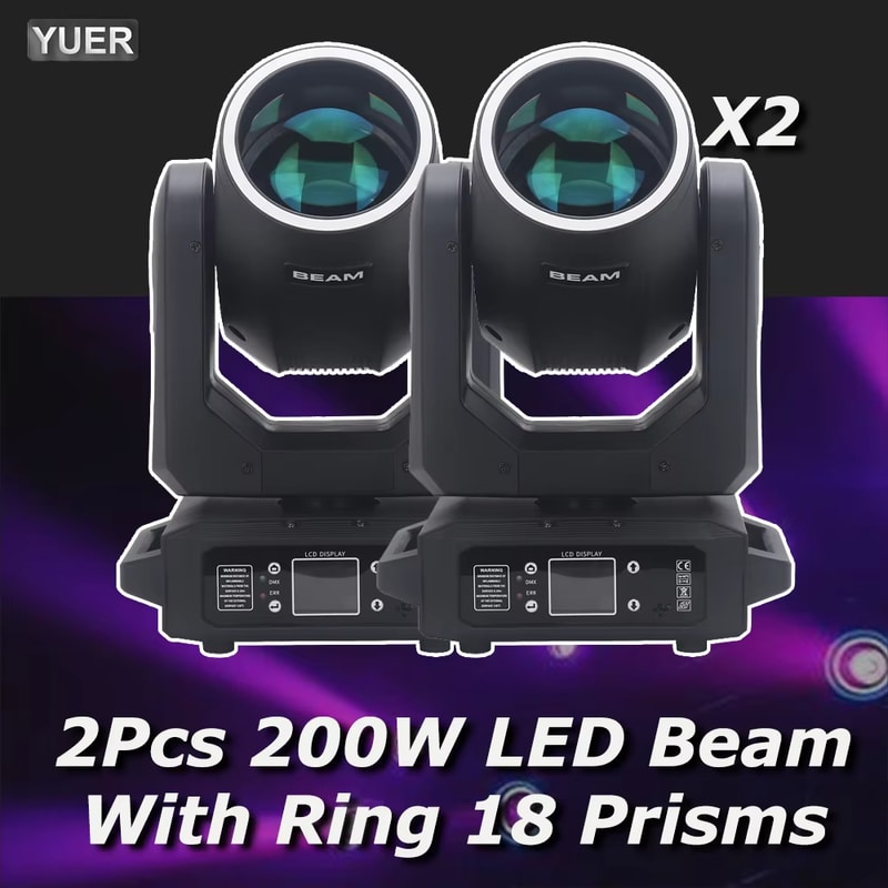 LED With Ring Moving Head Light BeamSpot Rotating Prisms Rainbow Effect DMX Stage Disco Light 1