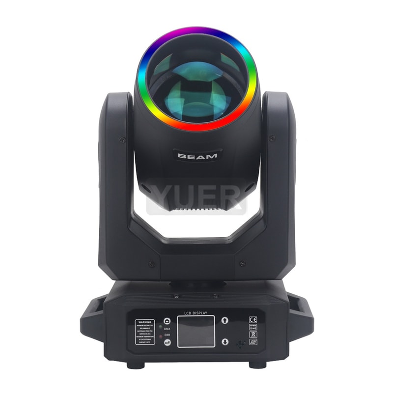 LED With Ring Moving Head Light BeamSpot Rotating Prisms Rainbow Effect DMX Stage Disco Light 0