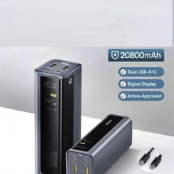 power bank, dual usb a & usb c pd , fast charging portable powerbank for laptop, phone and steam