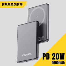 essager thin wireless power bank magnetic, portable fast charging external battery for magsafe iphone