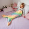 New Night Glow Mermaid Tail Blanket Soft Flannel Fleece Wearable Companion Cute Kids Blankets All S 3