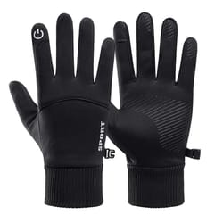 black winter warm full fingers waterproof cycling gloves, touch screen fleece gloves for running motorcycle ski sports