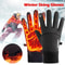Black Winter Warm Full Fingers Waterproof Cycling Gloves, Touch Screen Fleece Gloves for Running Motorcycle Ski Sports