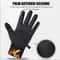Black Winter Warm Full Fingers Waterproof Cycling Gloves, Touch Screen Fleece Gloves for Running Motorcycle Ski Sports