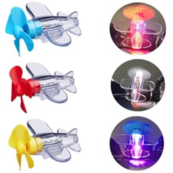wind powered led airplane ornament for motorcycles, handbar car rearview mirror, rotating led lights decoration