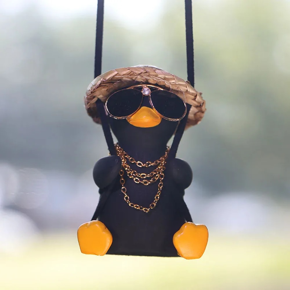 Cute Car Charm Hanging Ornament, Cool Swinging Duck, Car Accessories for Teens, Fun Dashboard Decor