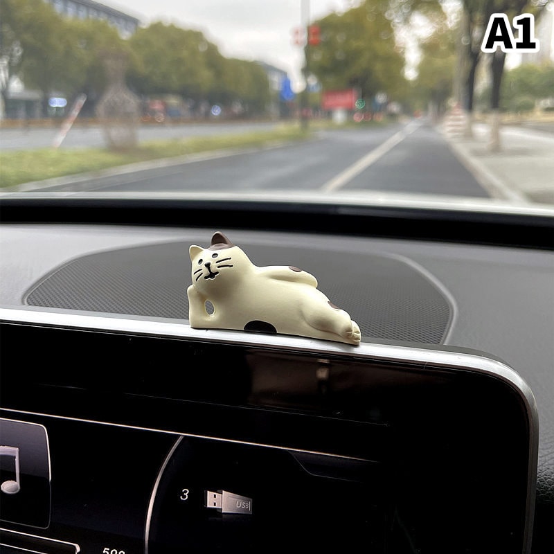 Cute Car Interior Decoration Ornaments Mini Cat Action Figure Auto Dashboard Rearview Mirror Decora 6