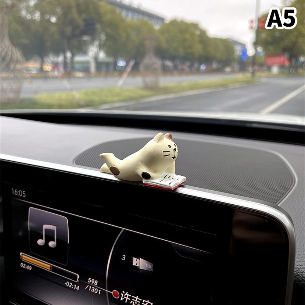 Cute Car Interior Decoration Ornaments Mini Cat Action Figure Auto Dashboard Rearview Mirror Decora 10