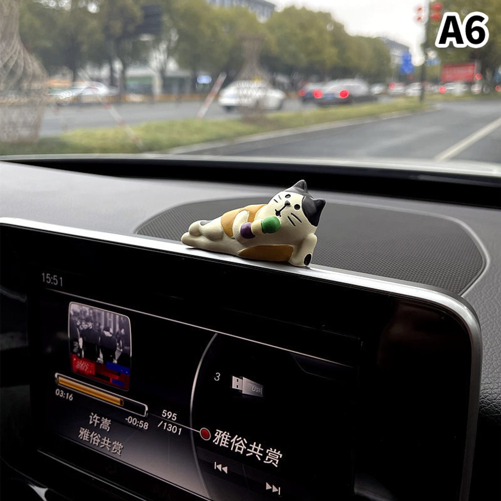 Cute Car Interior Decoration Ornaments Mini Cat Action Figure Auto Dashboard Rearview Mirror Decora 11