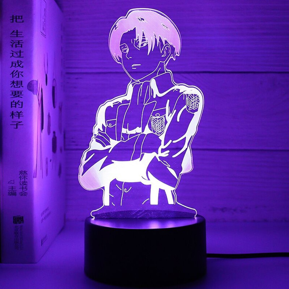 Anime Attack on Titan Gamer Lamp LED Night Light with Remote Control, Bedroom Figures Lamps for Home, Decorative Night