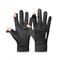 Faux Suede Gloves Winter Men, Soft Anti-Slip Gloves for Cycling, Hiking, Driving, Windproof Flip-Top, Ribbed Cuff Gloves