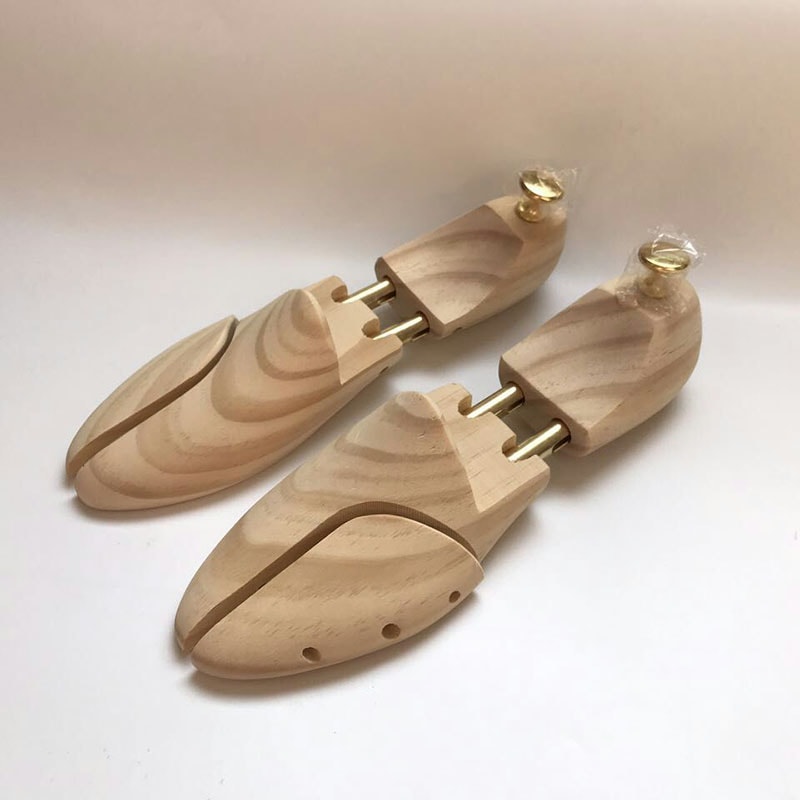 Twin Tube HighGrade Solid Wood Shoe Shaper Adjustable Mens Shoe Tree Pine Wood Spring Design For Op 2