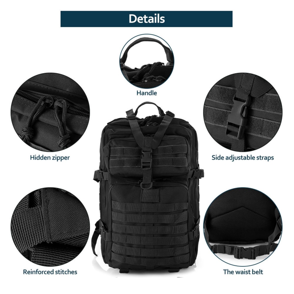 Sturdy Nylon Waterproof Tactical Sports Backpack Hiking Trekking Camping Fishing Hunting Rucksack F 3