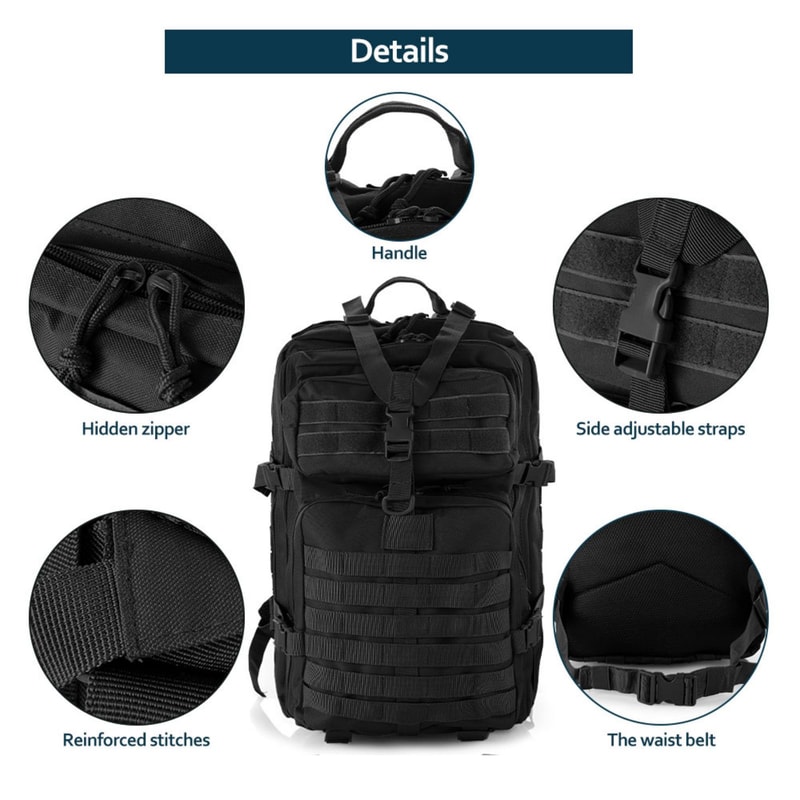 Sturdy Nylon Waterproof Tactical Sports Backpack Hiking Trekking Camping Fishing Hunting Rucksack F 3