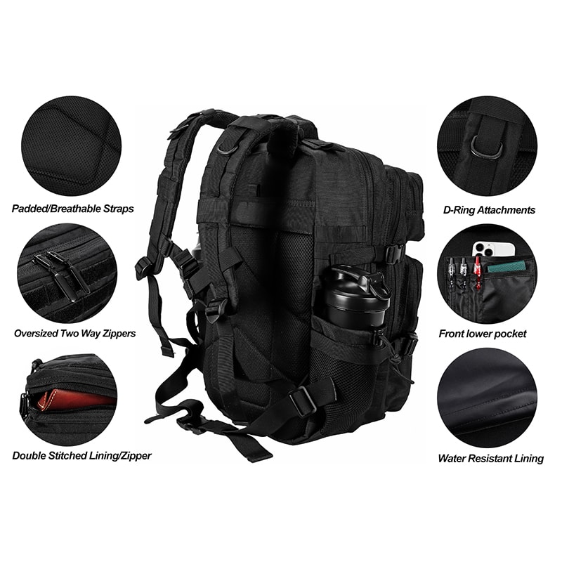 Tactical Backpack For Men And Women Waterproof Outdoor Gym Bag Hiking Rucksack With Bottle Holder F 3