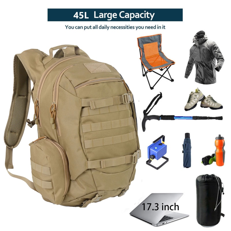 Waterproof Fishing Hunting Backpack, Outdoor Tactical Rucksacks, Sports Camping Hiking Trekking Bag, Durable and Comfort