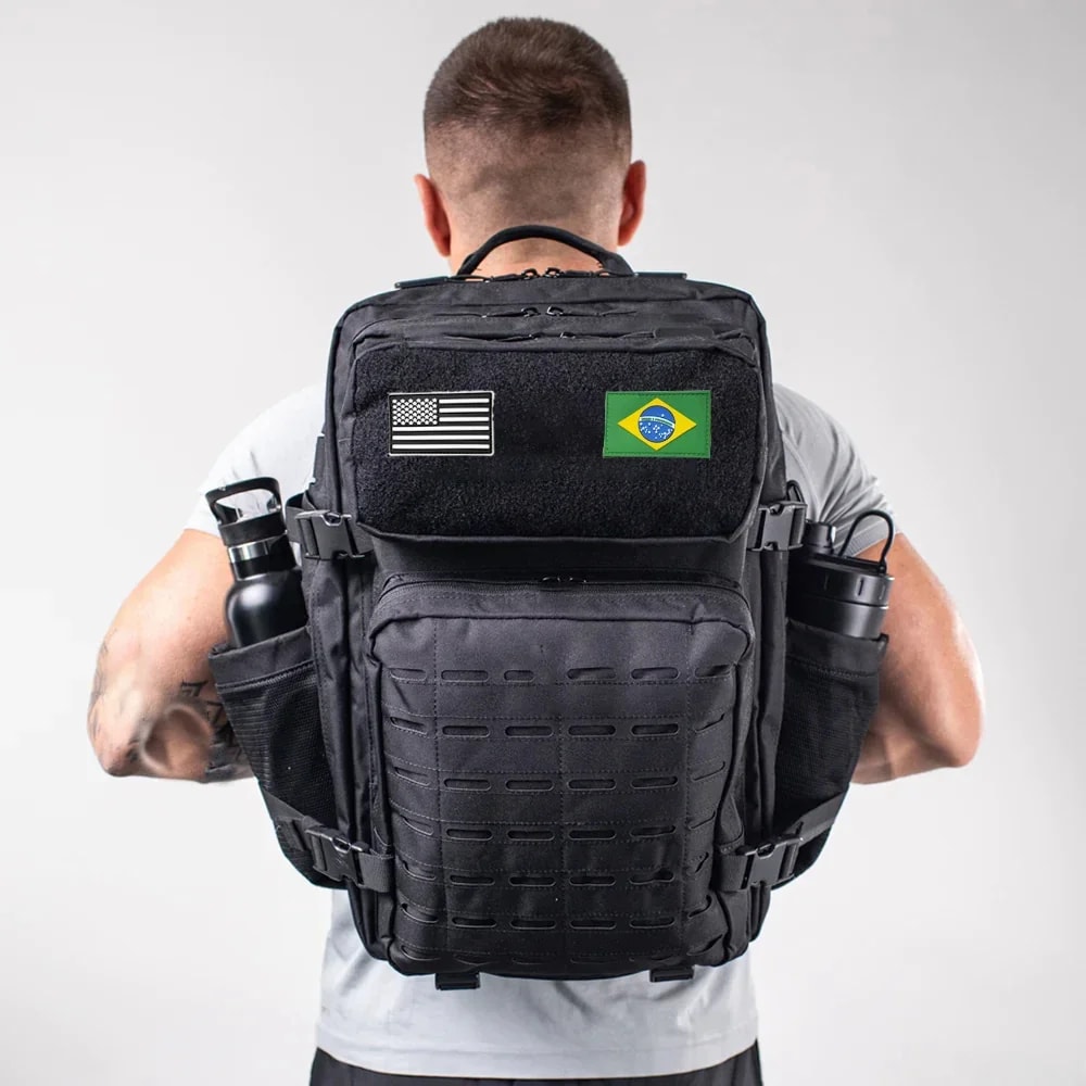 Tactical MOLLE Backpack for Men, Hunting & Outdoor EDC Rucksack, Gym Hiking Bag with 2 Bottle Holders