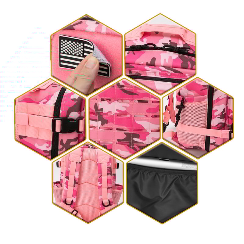 Tactical Backpack For Women And Men Outdoor Hiking Daypack Laser Cut Molle Gym Rucksack School Bag 5