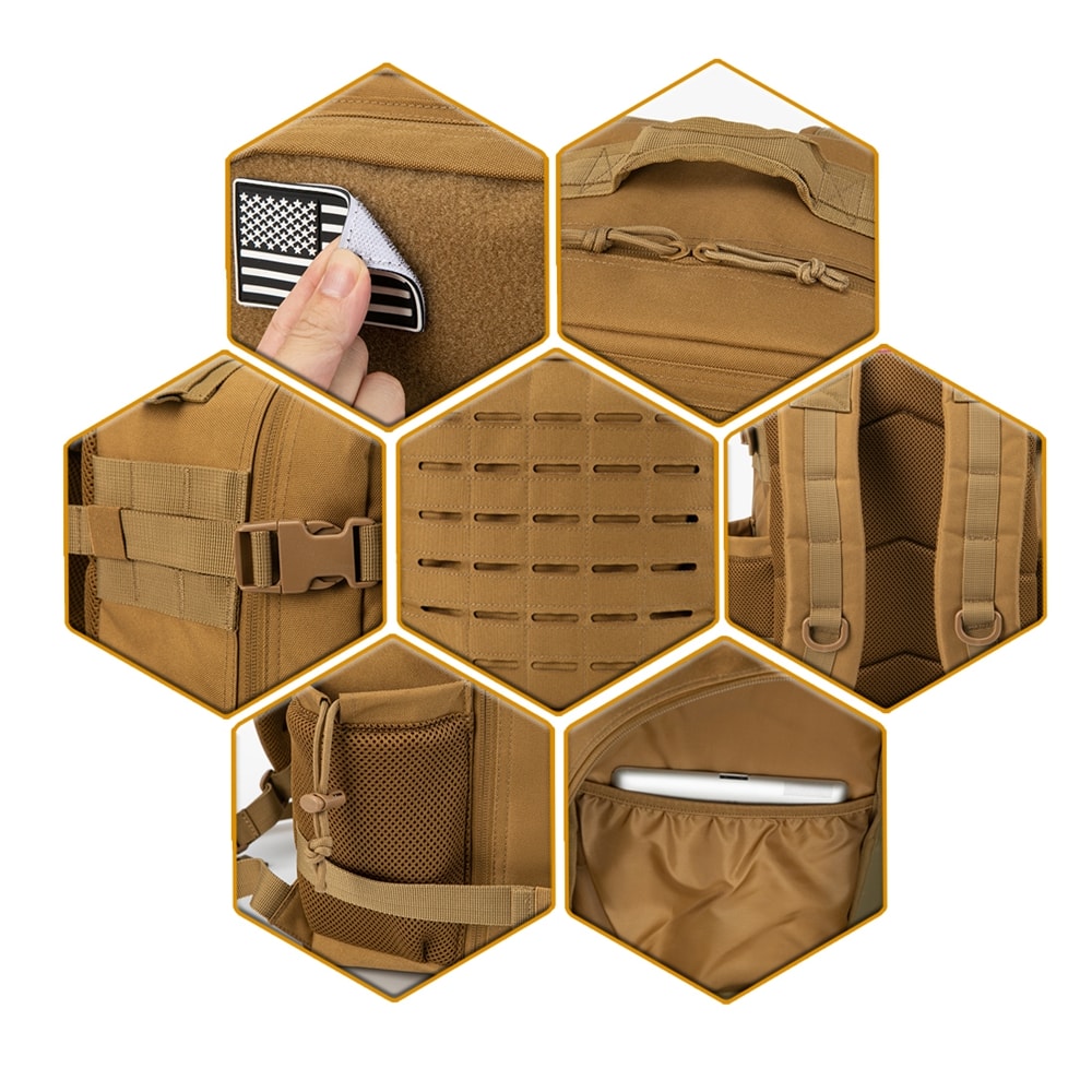 Tactical Backpack For Fitness MOLLE Backpack GYM For WomenMen EDC Hiking Survival Rucksack With Bot 5