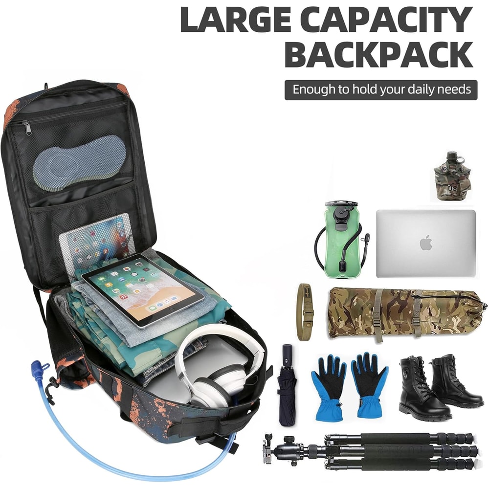 Large Tactical Backpack Hiking Bag, Outdoor Sport Backpack, Waterproof Climbing Rucksack, Camping Hiking Bag Mochila