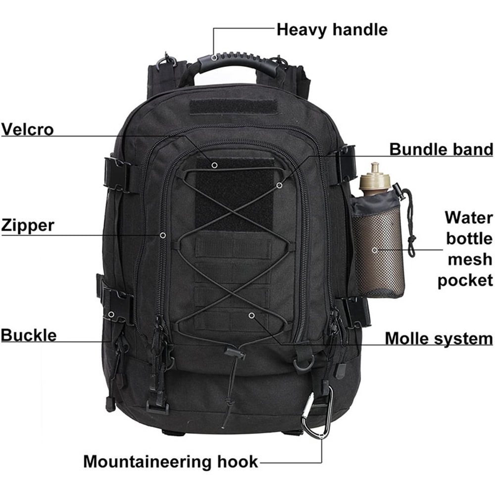 Military Tactical Backpack Army Molle Assault Rucksack Outdoor Hiking Travel Rucksack Camping Hunti