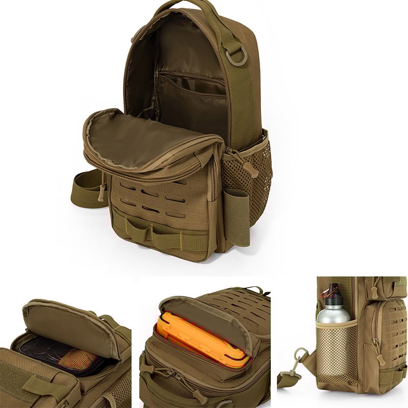 Tactical Climbing Chest Bag Backpack Outdoor Fishing Camping Hiking Bag With Rod Holder Molle Fanny 3