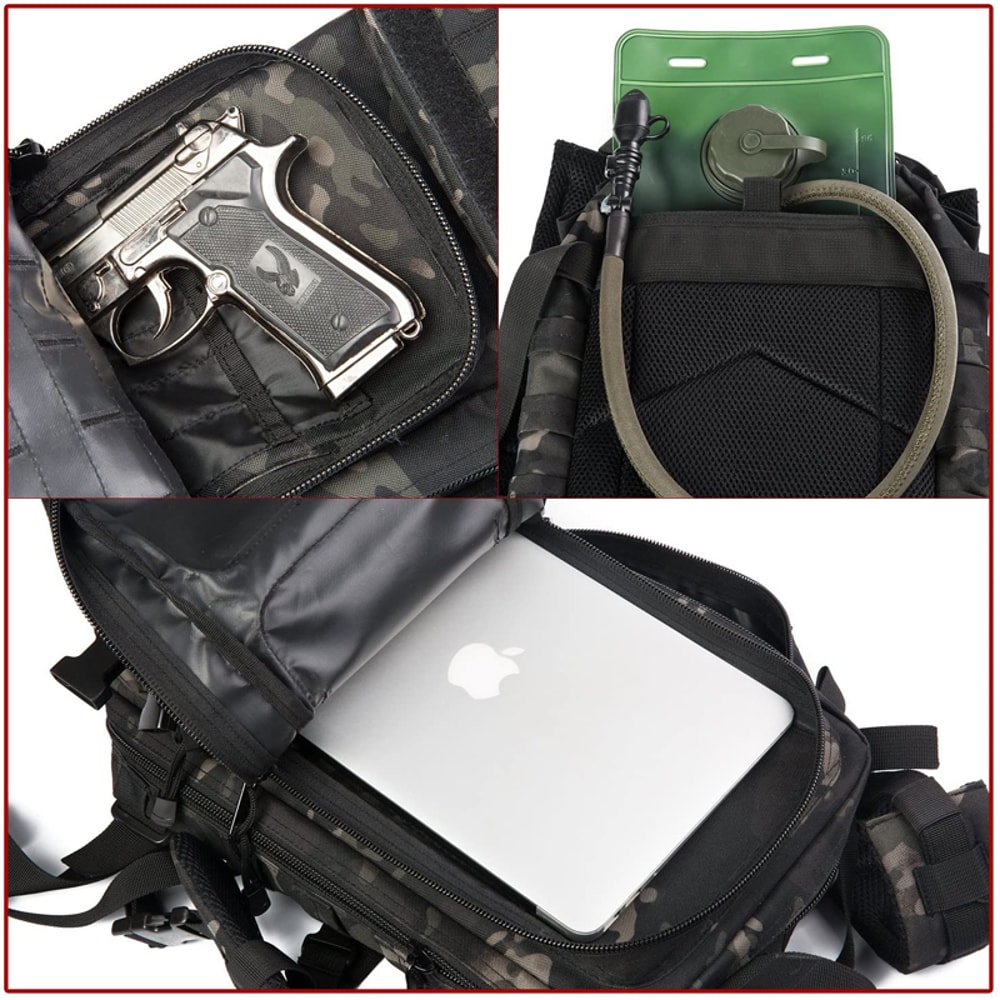 Tactical Backpack Military Daypack for Men, Molle Assault Pack, Bug Out Bag for Hiking, Camping, Travel, Army Hunting