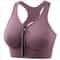 Womens Zipper Sports Bra Vest Plus Size Shock Resistant Bra Womens Yoga Running Fitness Bra For Act