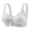 Womens Bra WireFree Front Closure Solid Color Full Coverage Fixed Cups Ideal For MiddleAged Elderly 10