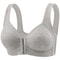 Womens Bra WireFree Front Closure Solid Color Full Coverage Fixed Cups Ideal For MiddleAged Elderly 12