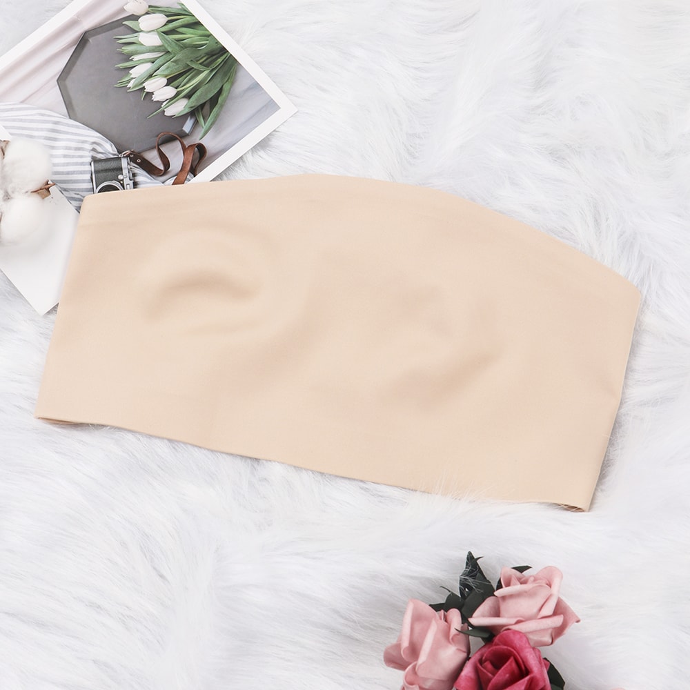 Varsbaby Women Tube Strapless Bra Chest Wrap Bandeau Unlined Seamless Comfortable Underwear Top 5