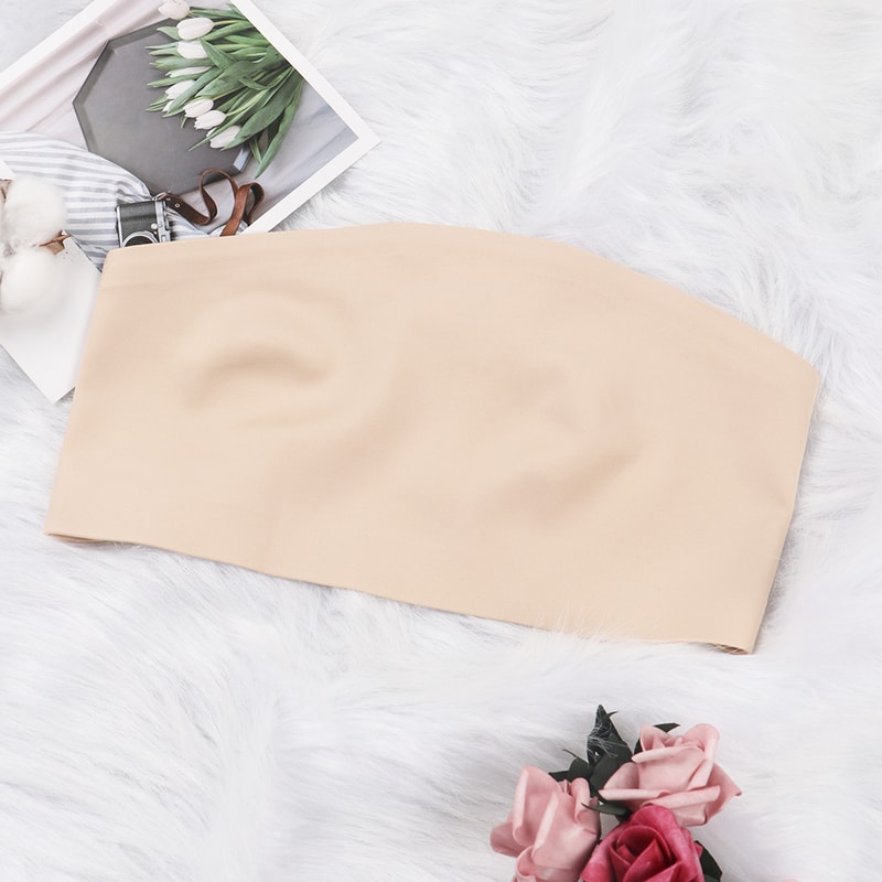 Varsbaby Women Tube Strapless Bra Chest Wrap Bandeau Unlined Seamless Comfortable Underwear Top 5