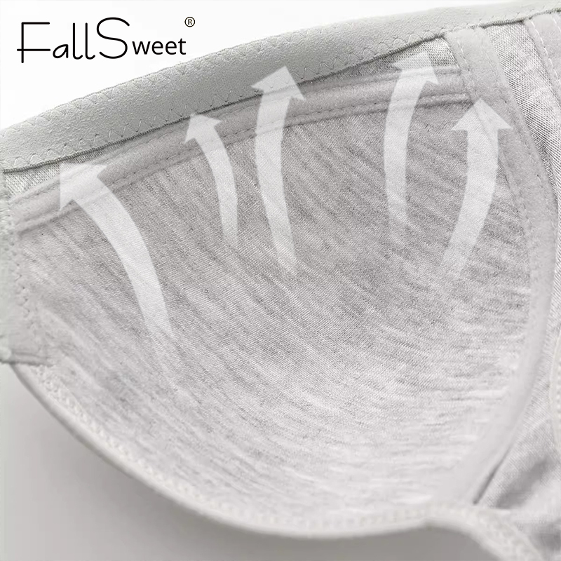 FallSweet WireFree Front Closure Bra For Women Seamless Full Coverage Bra Fixed Cups Large Size Com 4